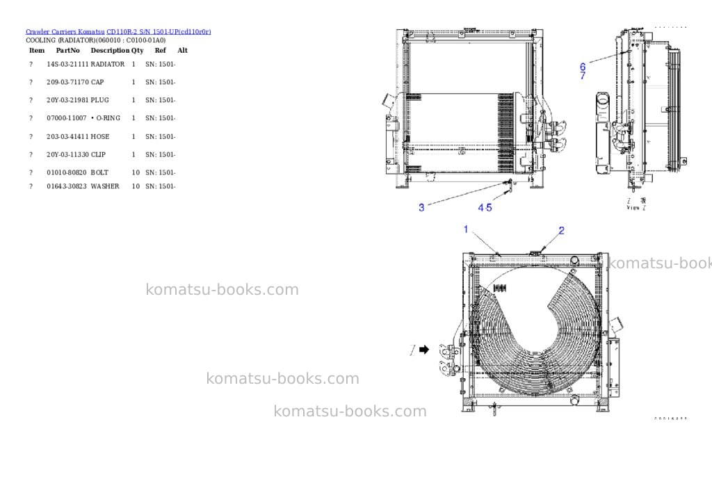 Komatsu cd110r-2 s/n 1501-up Parts catalog cover Page 4 Komatsu cd110r-2 s/n 1501-up Parts catalog cover Page 4