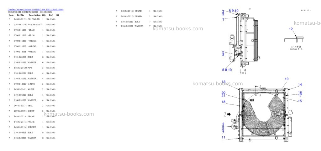 Komatsu cd110r-2 s/n 1501-up Parts catalog cover Page 5 Komatsu cd110r-2 s/n 1501-up Parts catalog cover Page 5