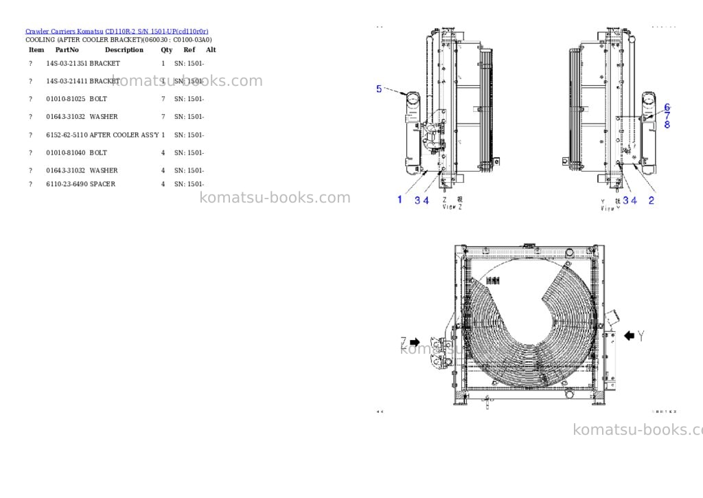 Komatsu cd110r-2 s/n 1501-up Parts catalog cover Page 6 Komatsu cd110r-2 s/n 1501-up Parts catalog cover Page 6
