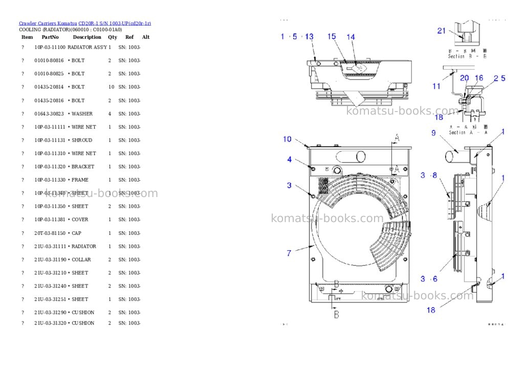 Komatsu cd20r-1 s/n 1003-up Parts catalog cover Page 3