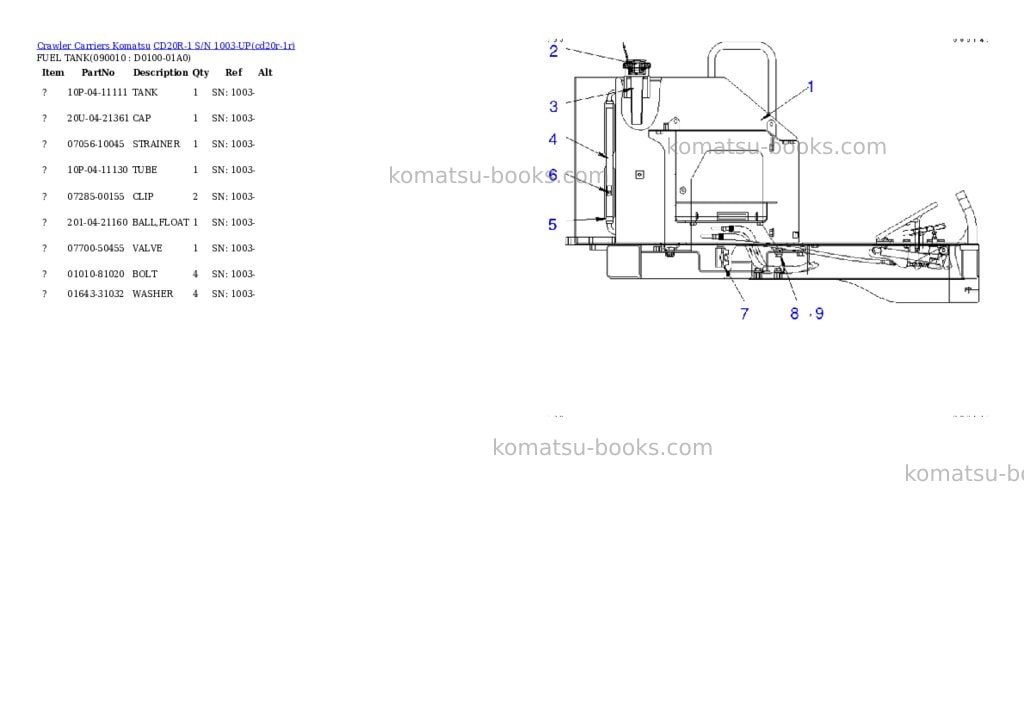 Komatsu cd20r-1 s/n 1003-up Parts catalog cover Page 6