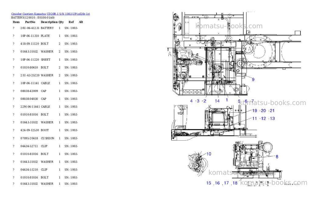 Komatsu cd20r-1 s/n 1003-up Parts catalog cover Page 8