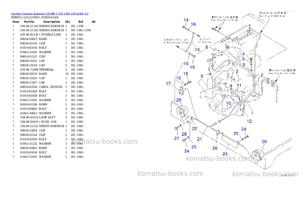 Komatsu cd30r-1 s/n 1061-up Parts catalog cover Page 10 Komatsu cd30r-1 s/n 1061-up Parts catalog cover Page 10