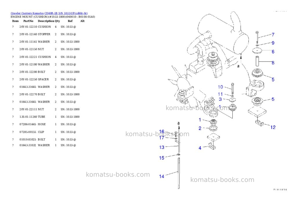 Komatsu cd60r-1b s/n 1033-up Parts catalog cover Komatsu cd60r-1b s/n 1033-up Parts catalog cover