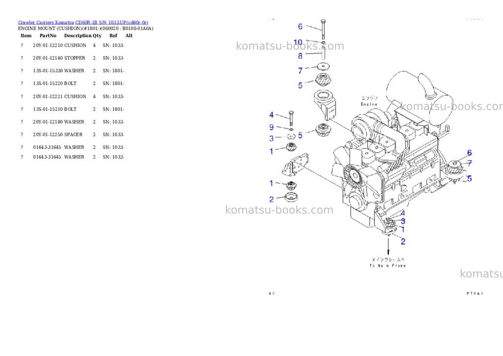 Komatsu cd60r-1b s/n 1033-up Parts catalog cover Page 2 Komatsu cd60r-1b s/n 1033-up Parts catalog cover Page 2
