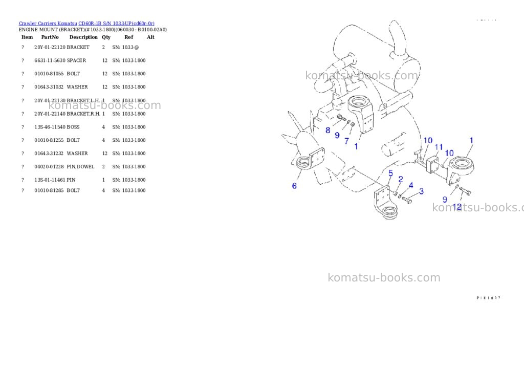 Komatsu cd60r-1b s/n 1033-up Parts catalog cover Page 3 Komatsu cd60r-1b s/n 1033-up Parts catalog cover Page 3