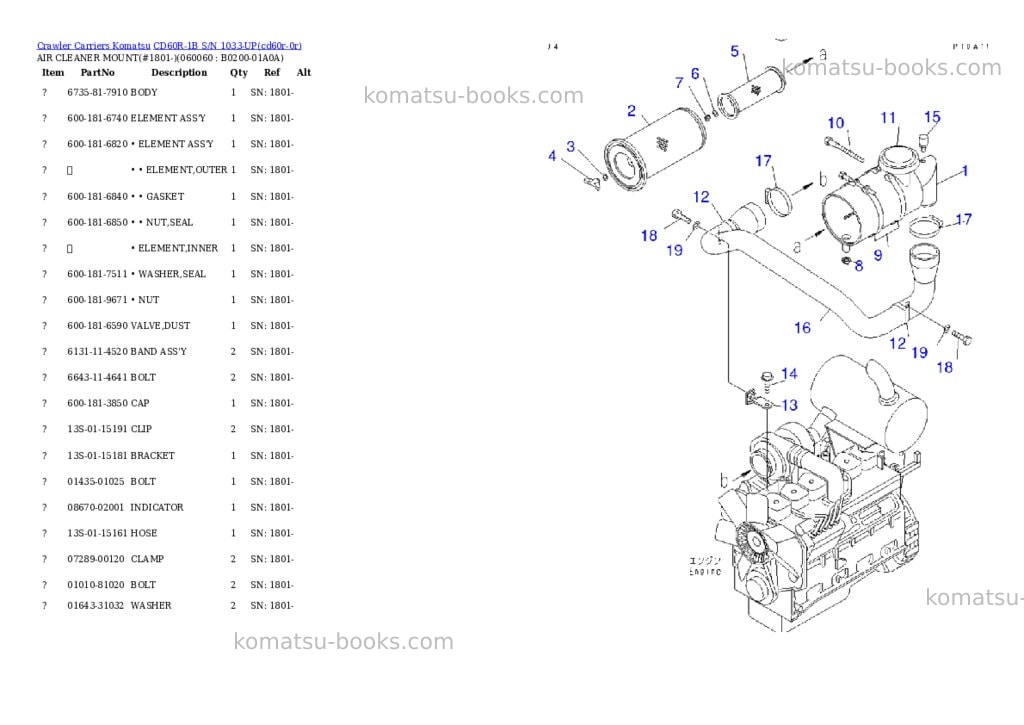Komatsu cd60r-1b s/n 1033-up Parts catalog cover Page 6 Komatsu cd60r-1b s/n 1033-up Parts catalog cover Page 6