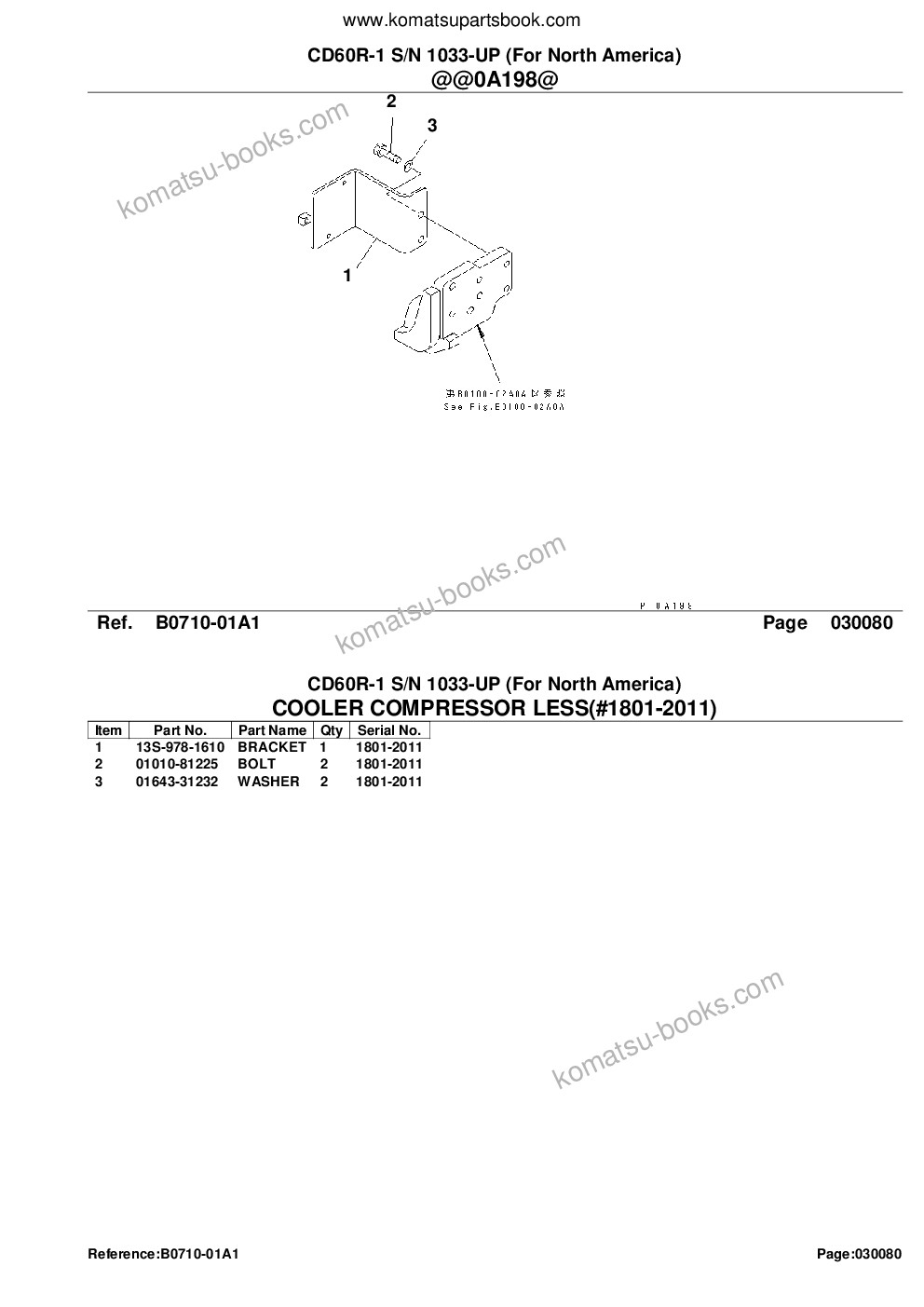 Komatsu cd60r-1 s/n 1033-up for north america Parts catalog cover Page 10
