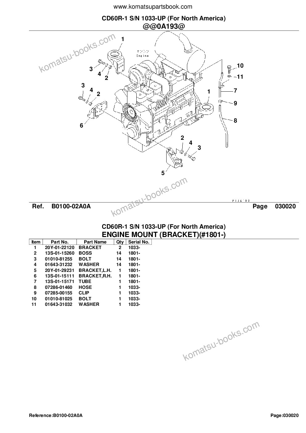 Komatsu cd60r-1 s/n 1033-up for north america Parts catalog cover Page 4
