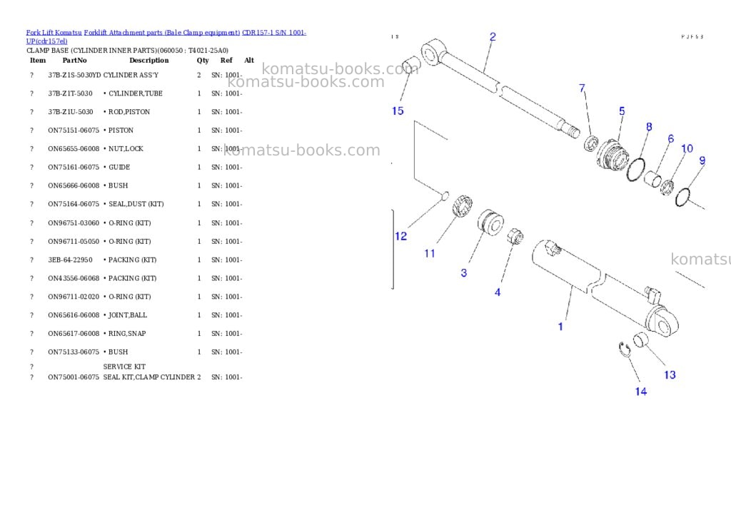 Komatsu cdr157-1 s/n 1001-up Parts catalog cover Page 10