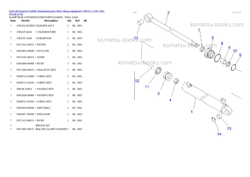Komatsu cdr157-1 s/n 1001-up Parts catalog cover Page 3