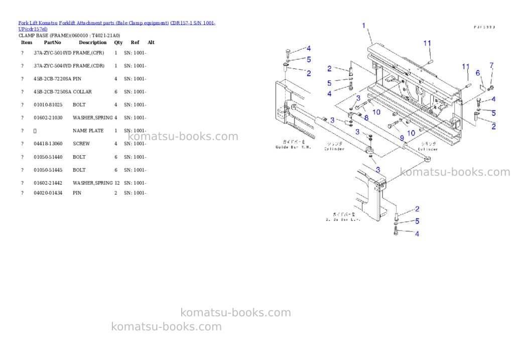 Komatsu cdr157-1 s/n 1001-up Parts catalog cover Page 6