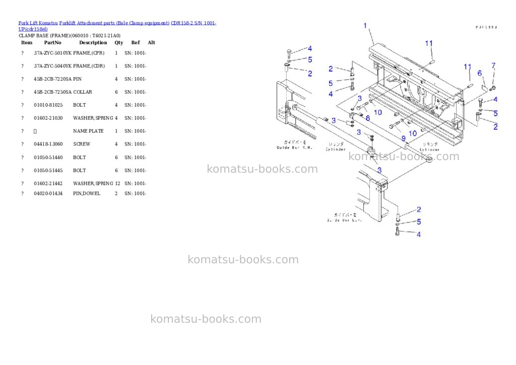 Komatsu cdr158-2 s/n 1001-up Parts catalog cover Page 4 Komatsu cdr158-2 s/n 1001-up Parts catalog cover Page 4
