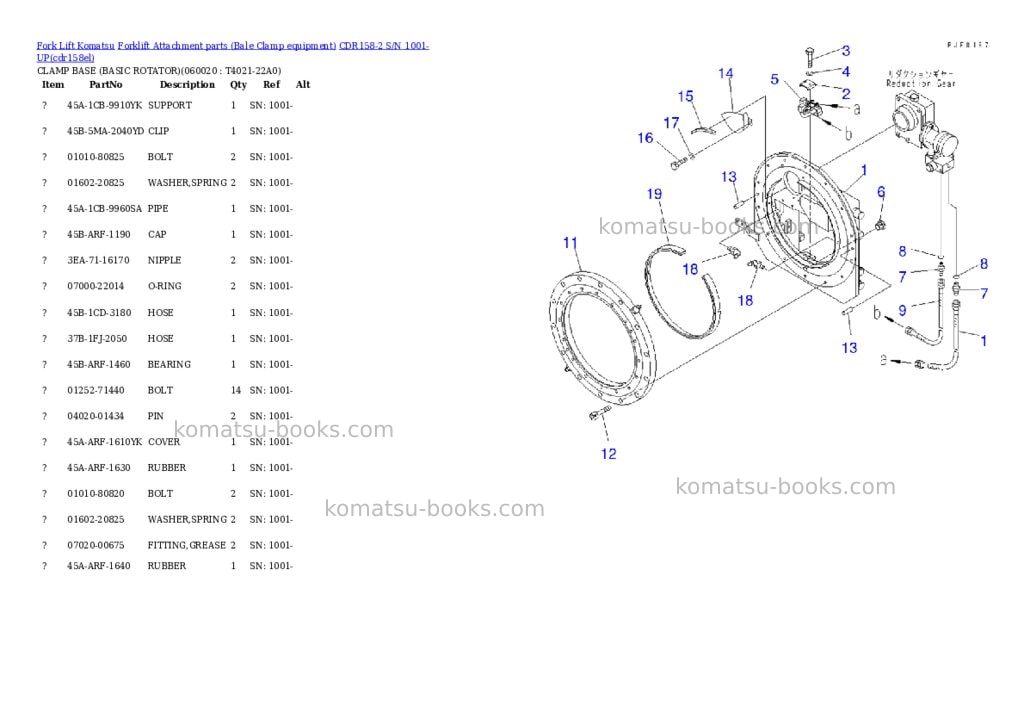 Komatsu cdr158-2 s/n 1001-up Parts catalog cover Page 5 Komatsu cdr158-2 s/n 1001-up Parts catalog cover Page 5