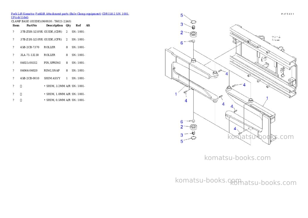 Komatsu cdr158-2 s/n 1001-up Parts catalog cover Page 6 Komatsu cdr158-2 s/n 1001-up Parts catalog cover Page 6