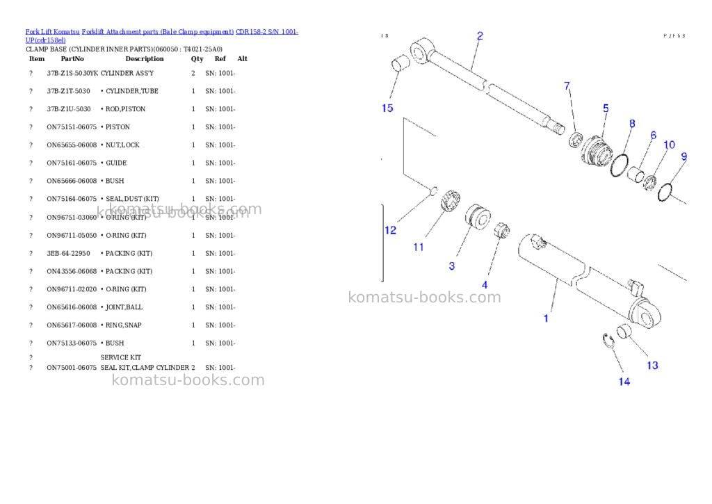 Komatsu cdr158-2 s/n 1001-up Parts catalog cover Page 8 Komatsu cdr158-2 s/n 1001-up Parts catalog cover Page 8
