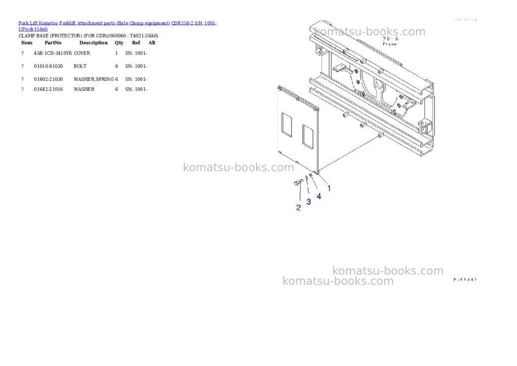Komatsu cdr158-2 s/n 1001-up Parts catalog cover Page 9 Komatsu cdr158-2 s/n 1001-up Parts catalog cover Page 9