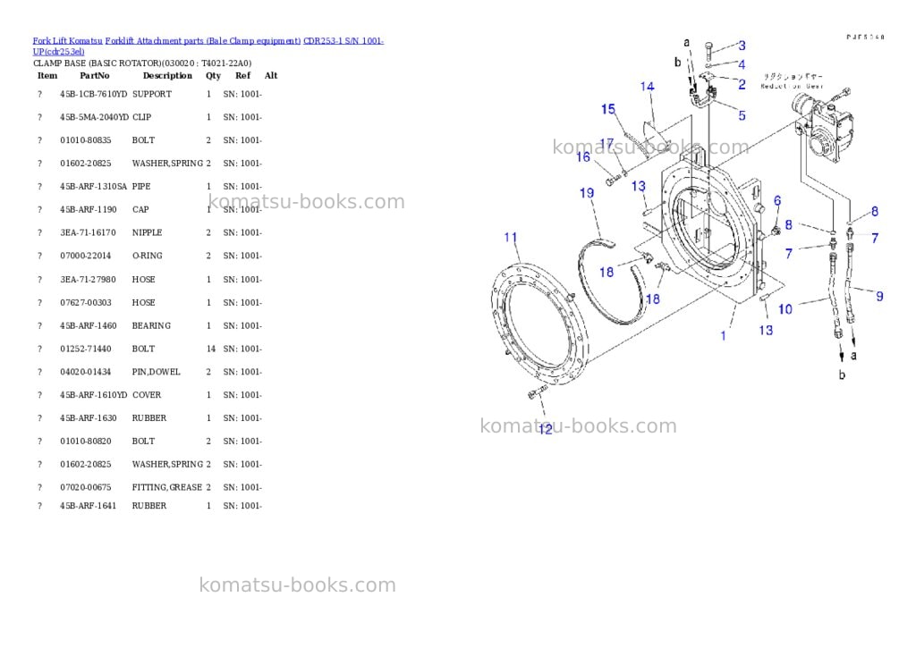 Komatsu cdr253-1 s/n 1001-up Parts catalog cover Komatsu cdr253-1 s/n 1001-up Parts catalog cover