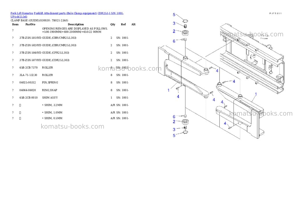 Komatsu cdr253-1 s/n 1001-up Parts catalog cover Page 2 Komatsu cdr253-1 s/n 1001-up Parts catalog cover Page 2