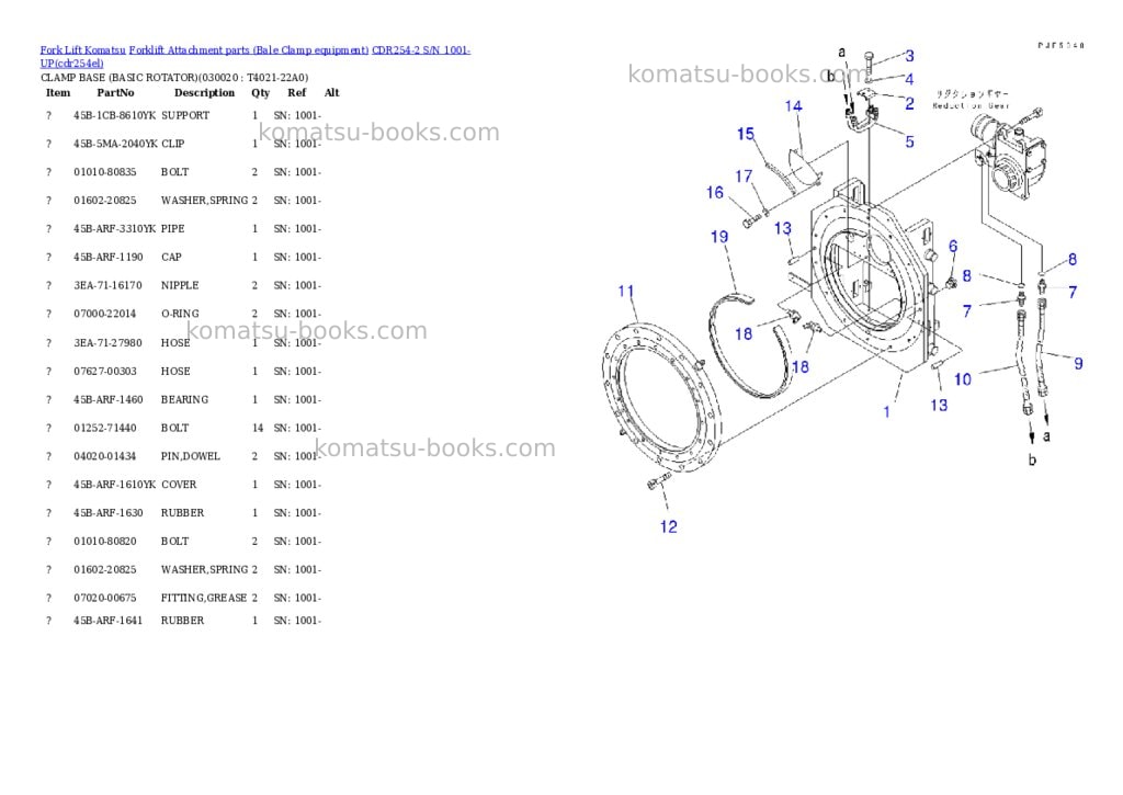 Komatsu cdr254-2 s/n 1001-up Parts catalog cover Komatsu cdr254-2 s/n 1001-up Parts catalog cover