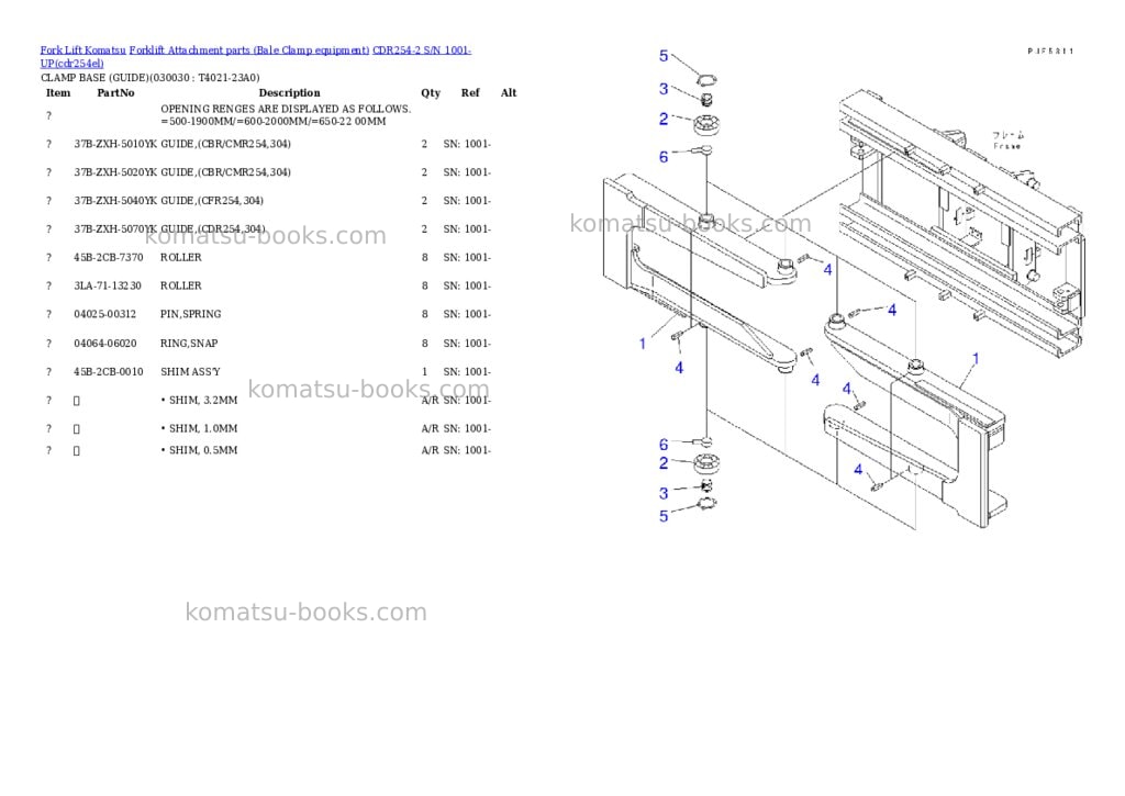 Komatsu cdr254-2 s/n 1001-up Parts catalog cover Page 2 Komatsu cdr254-2 s/n 1001-up Parts catalog cover Page 2