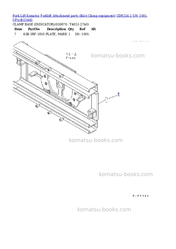 Komatsu cdr254-2 s/n 1001-up Parts catalog cover Page 6 Komatsu cdr254-2 s/n 1001-up Parts catalog cover Page 6