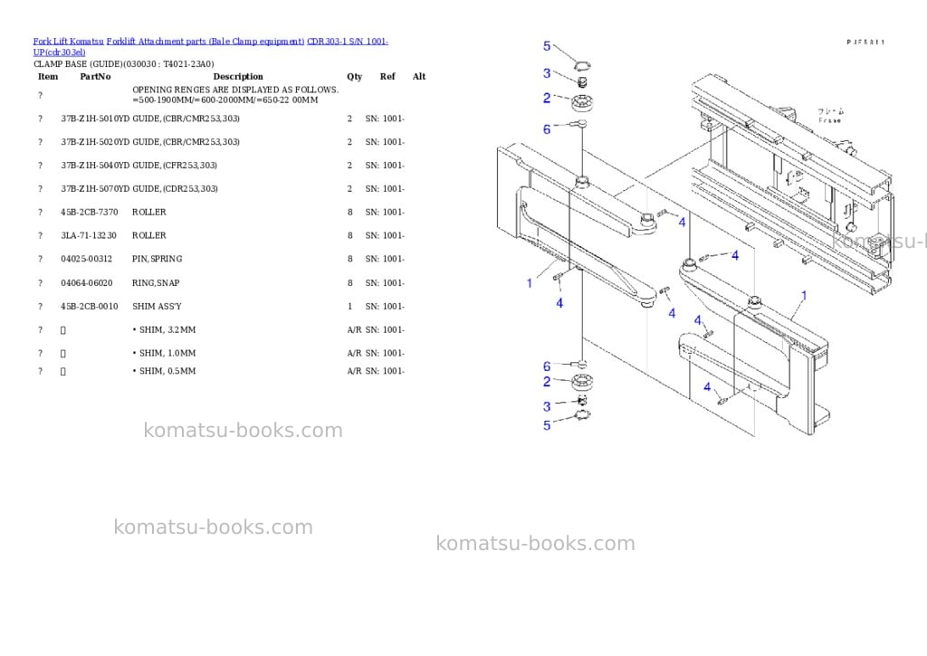 Komatsu cdr303-1 s/n 1001-up Parts catalog cover Page 2 Komatsu cdr303-1 s/n 1001-up Parts catalog cover Page 2