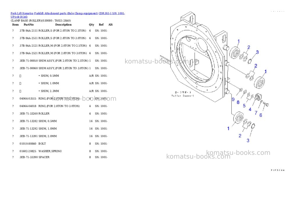 Komatsu cdr303-1 s/n 1001-up Parts catalog cover Page 7 Komatsu cdr303-1 s/n 1001-up Parts catalog cover Page 7