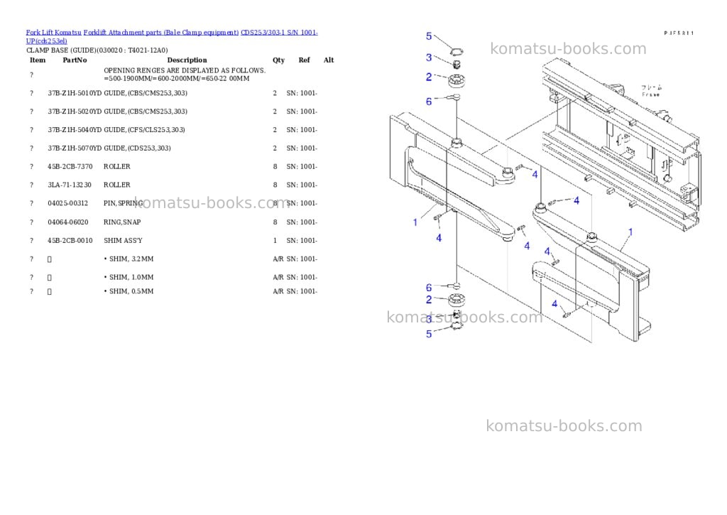 Komatsu cds253/303-1 s/n 1001-up Parts catalog cover Page 2