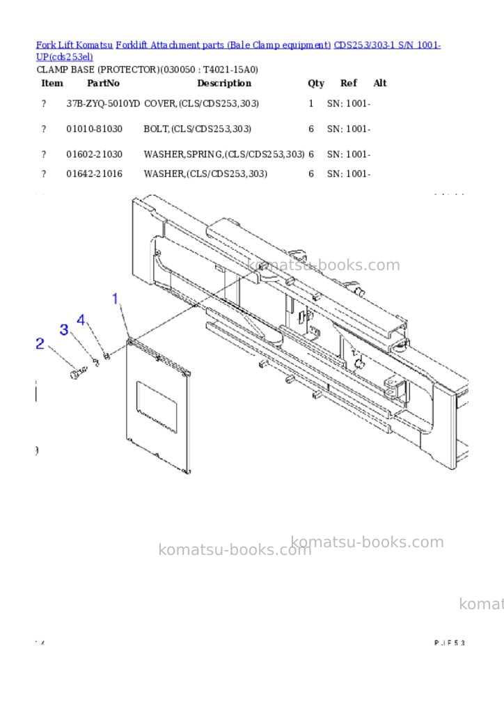 Komatsu cds253/303-1 s/n 1001-up Parts catalog cover Page 5