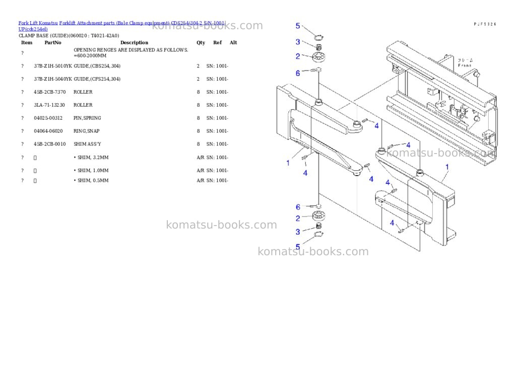 Komatsu cds254/304-2 s/n 1001-up Parts catalog cover Page 10