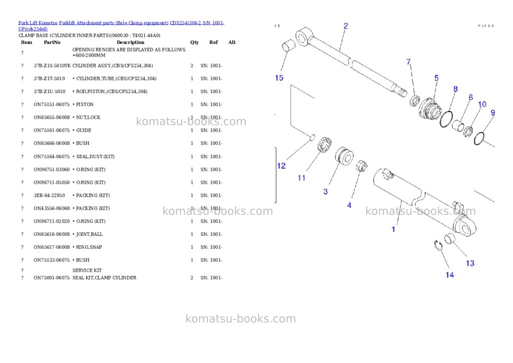 Komatsu cds254/304-2 s/n 1001-up Parts catalog cover Page 11