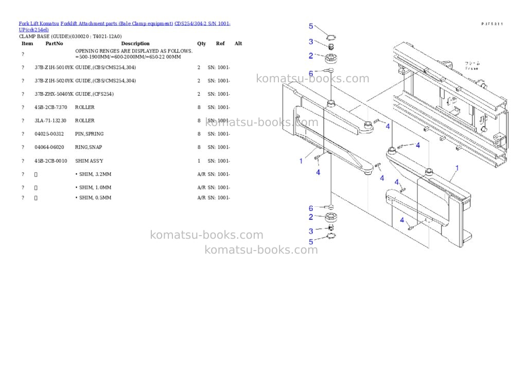 Komatsu cds254/304-2 s/n 1001-up Parts catalog cover Page 2