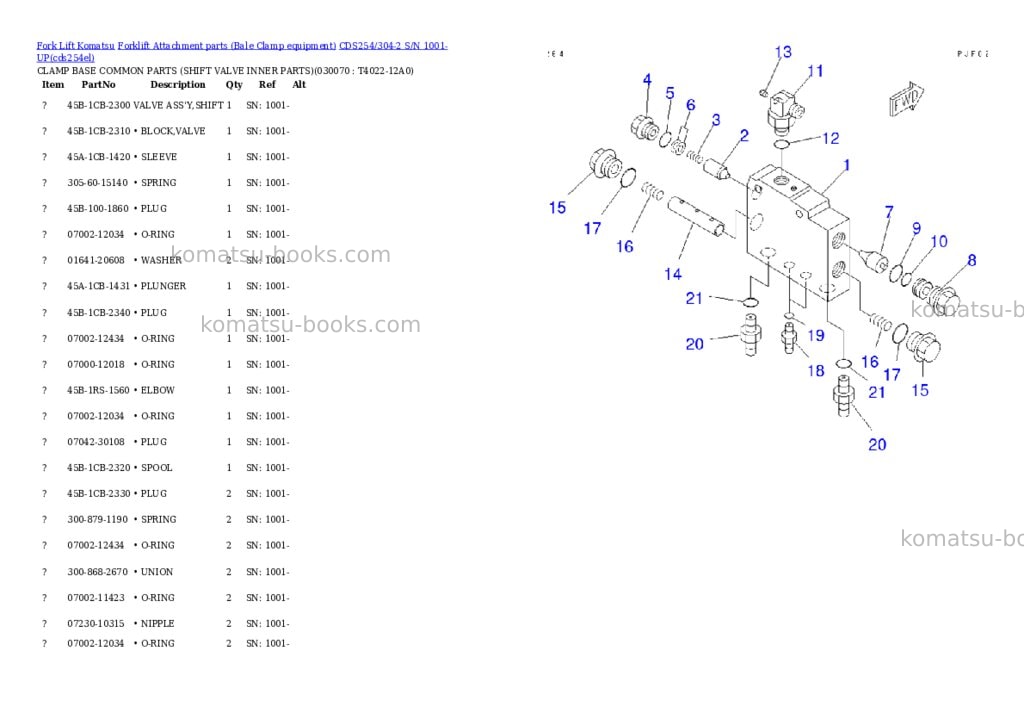 Komatsu cds254/304-2 s/n 1001-up Parts catalog cover Page 7
