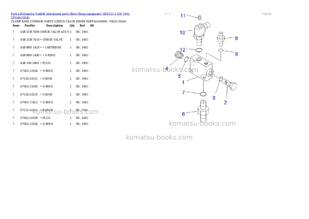 Komatsu cdw157-2 s/n 1001-up Parts catalog cover Page 7