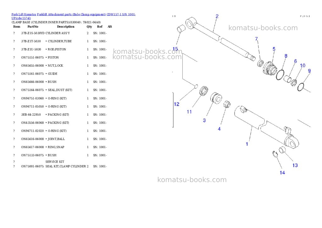 Komatsu cdw157-1 s/n 1001-up Parts catalog cover Page 3