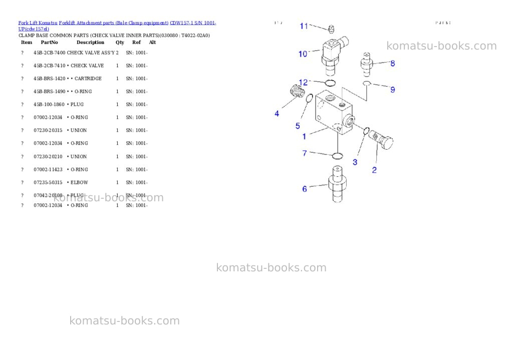 Komatsu cdw157-1 s/n 1001-up Parts catalog cover Page 7