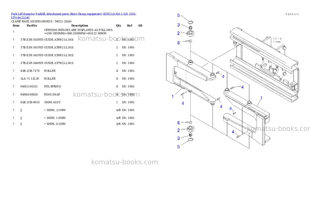 Komatsu cdw253/303-1 s/n 1001-up Parts catalog cover Page 11