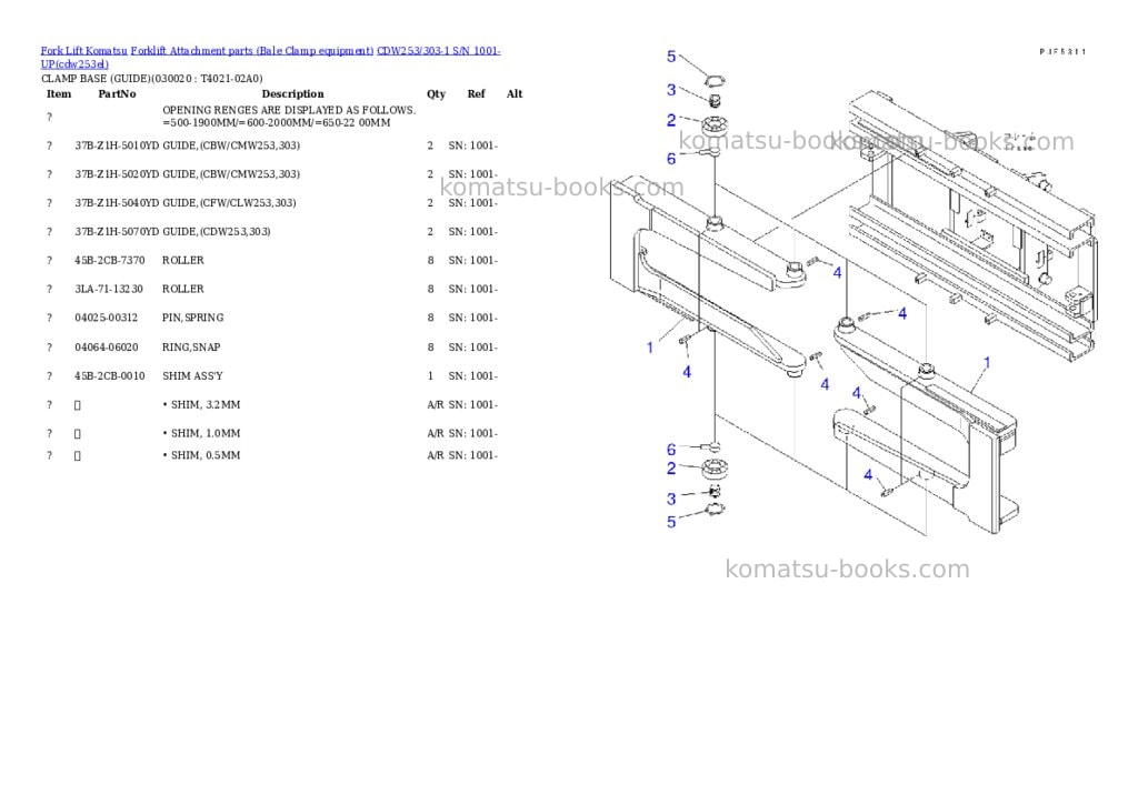 Komatsu cdw253/303-1 s/n 1001-up Parts catalog cover Page 2