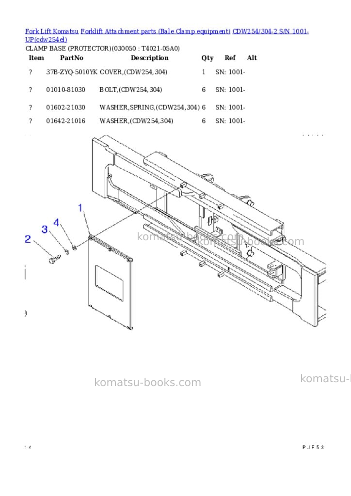 Komatsu cdw254/304-2 s/n 1001-up Parts catalog cover Page 4 Komatsu cdw254/304-2 s/n 1001-up Parts catalog cover Page 4