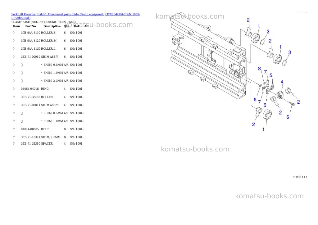 Komatsu cdw254/304-2 s/n 1001-up Parts catalog cover Page 5 Komatsu cdw254/304-2 s/n 1001-up Parts catalog cover Page 5