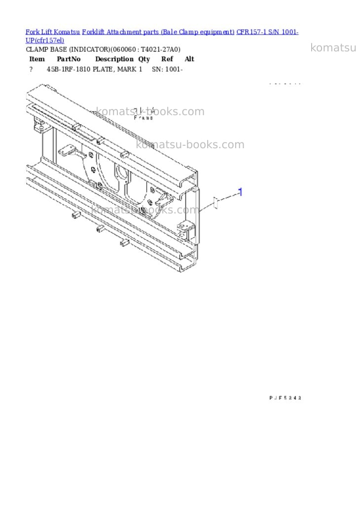Komatsu cfr157-1 s/n 1001-up Parts catalog cover Page 10