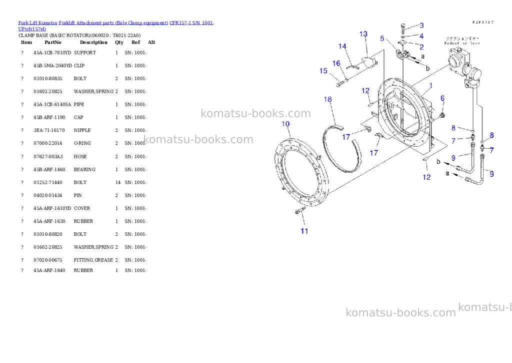 Komatsu cfr157-1 s/n 1001-up Parts catalog cover Page 6