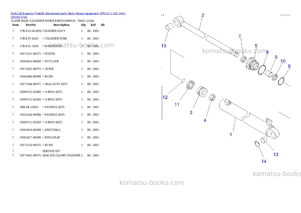 Komatsu cfr157-1 s/n 1001-up Parts catalog cover Page 9