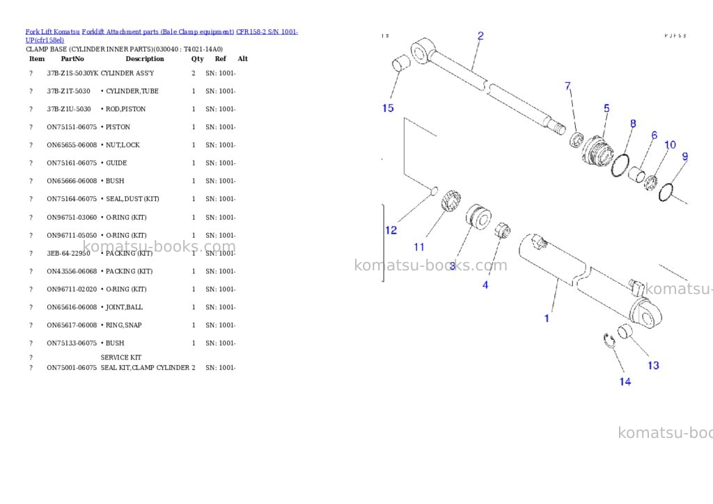 Komatsu cfr158-2 s/n 1001-up Parts catalog cover Page 3 Komatsu cfr158-2 s/n 1001-up Parts catalog cover Page 3