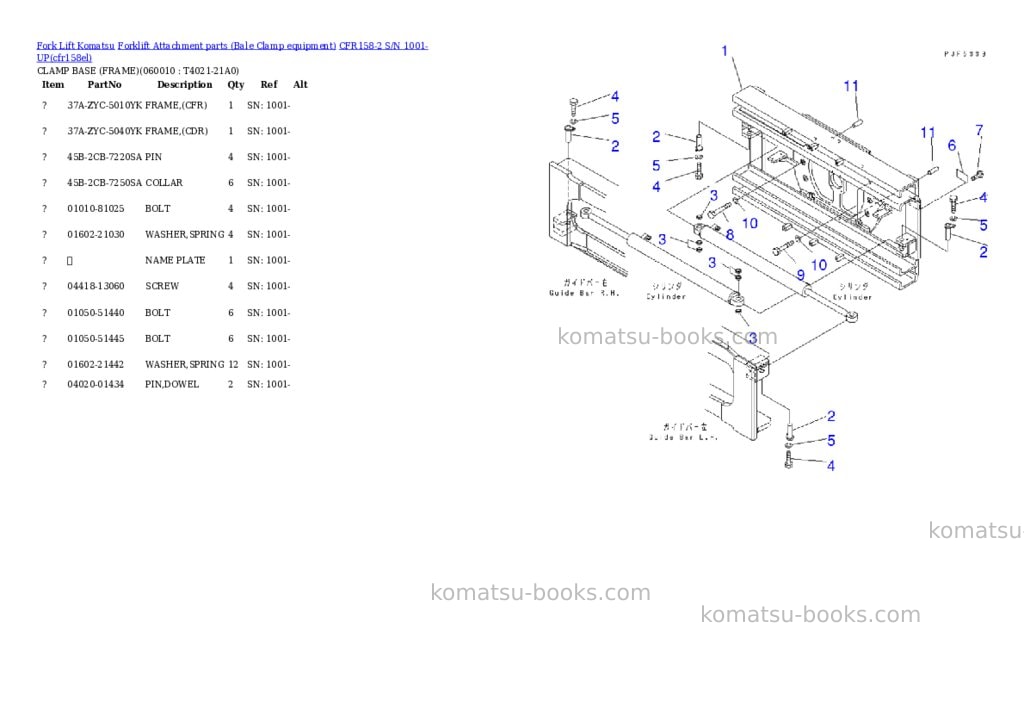 Komatsu cfr158-2 s/n 1001-up Parts catalog cover Page 5 Komatsu cfr158-2 s/n 1001-up Parts catalog cover Page 5