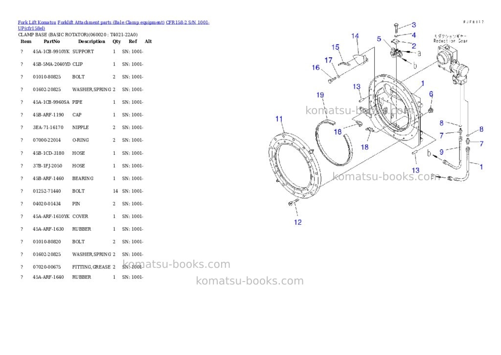 Komatsu cfr158-2 s/n 1001-up Parts catalog cover Page 6 Komatsu cfr158-2 s/n 1001-up Parts catalog cover Page 6