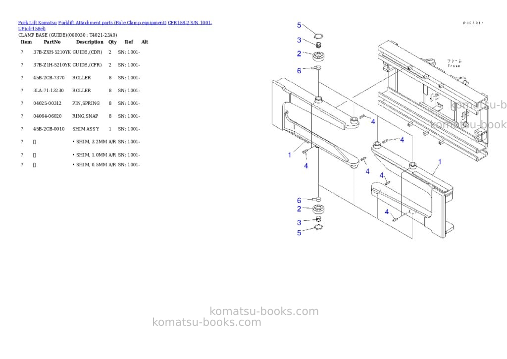 Komatsu cfr158-2 s/n 1001-up Parts catalog cover Page 7 Komatsu cfr158-2 s/n 1001-up Parts catalog cover Page 7