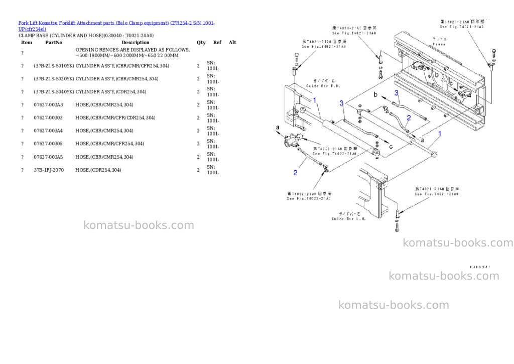 Komatsu cfr254-2 s/n 1001-up Parts catalog cover Page 3