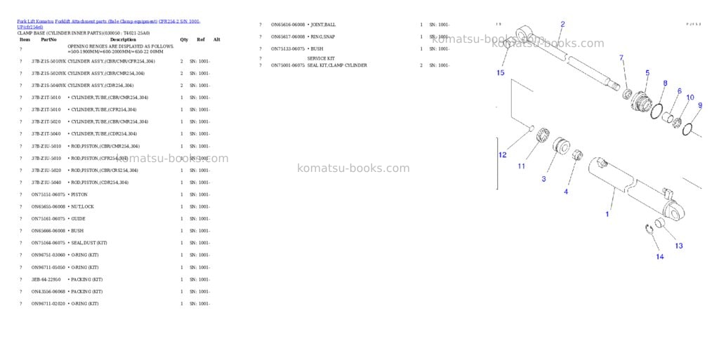 Komatsu cfr254-2 s/n 1001-up Parts catalog cover Page 4